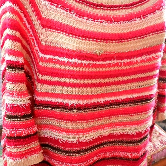 BCBG Stripe Sweater Poncho - Picture 2 of 4